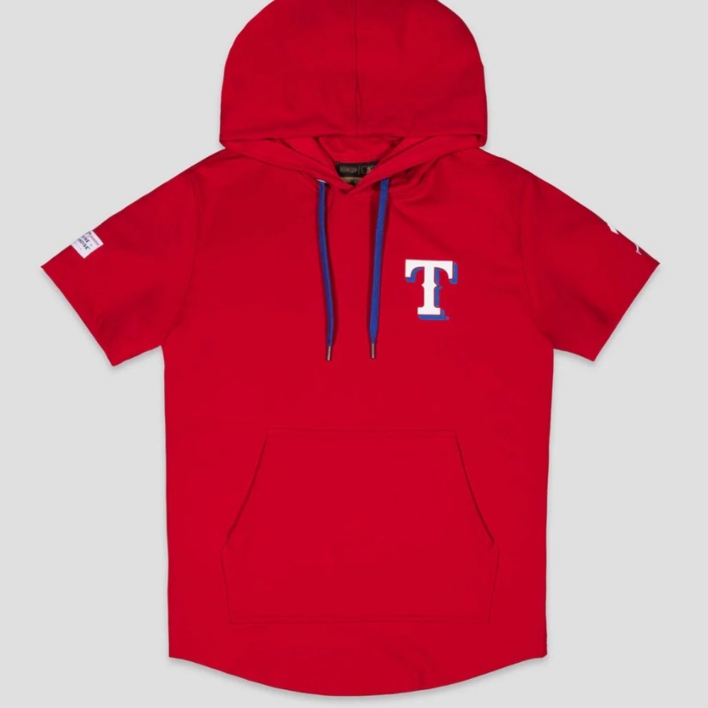 Baseballism Short Sleeve Hoodie - Texas Rangers (Red) Mens size medium